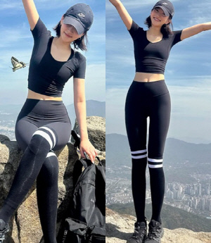 지수연, 레깅스만 입고 관악산 등산..'민망한 핏'에도 완벽 몸매