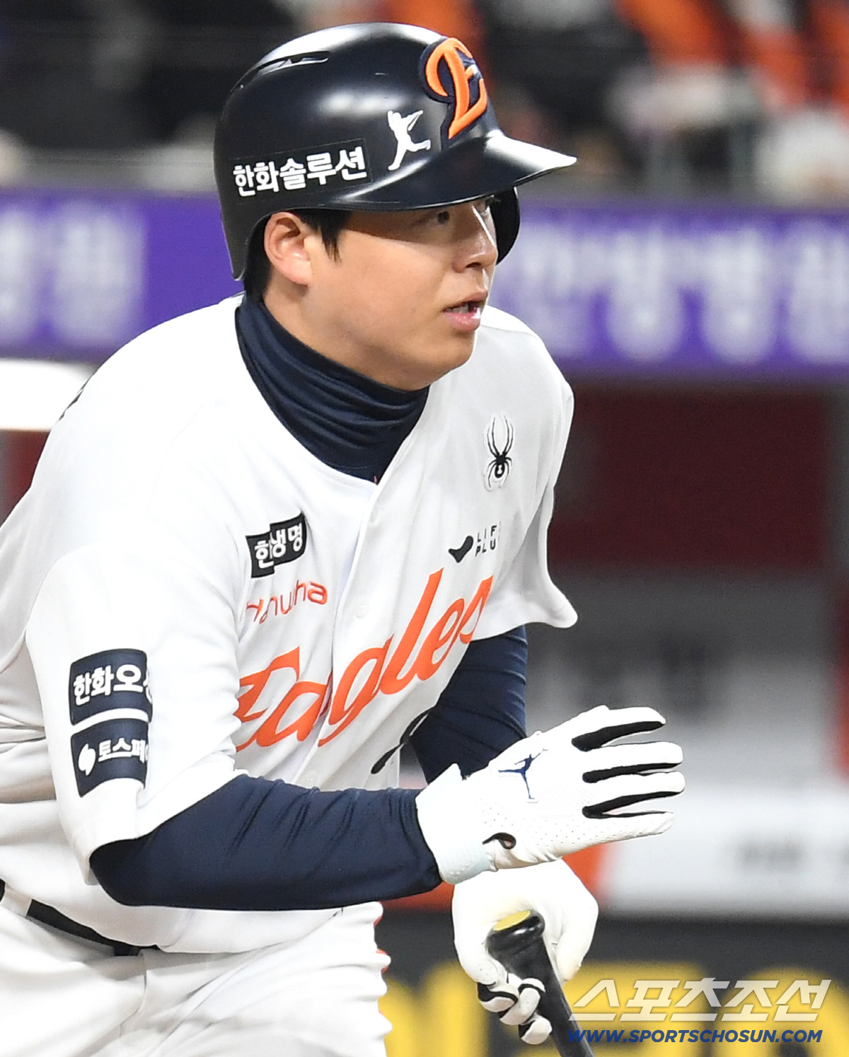 2일 대전 한화생명볼파크에서 열린 한화와 KT의 경기. 4회 1타점 내야땅볼 타구 날린 한화 노시환. 대전=송정헌 기자 songs@sportschosun.com/2026.04.02/