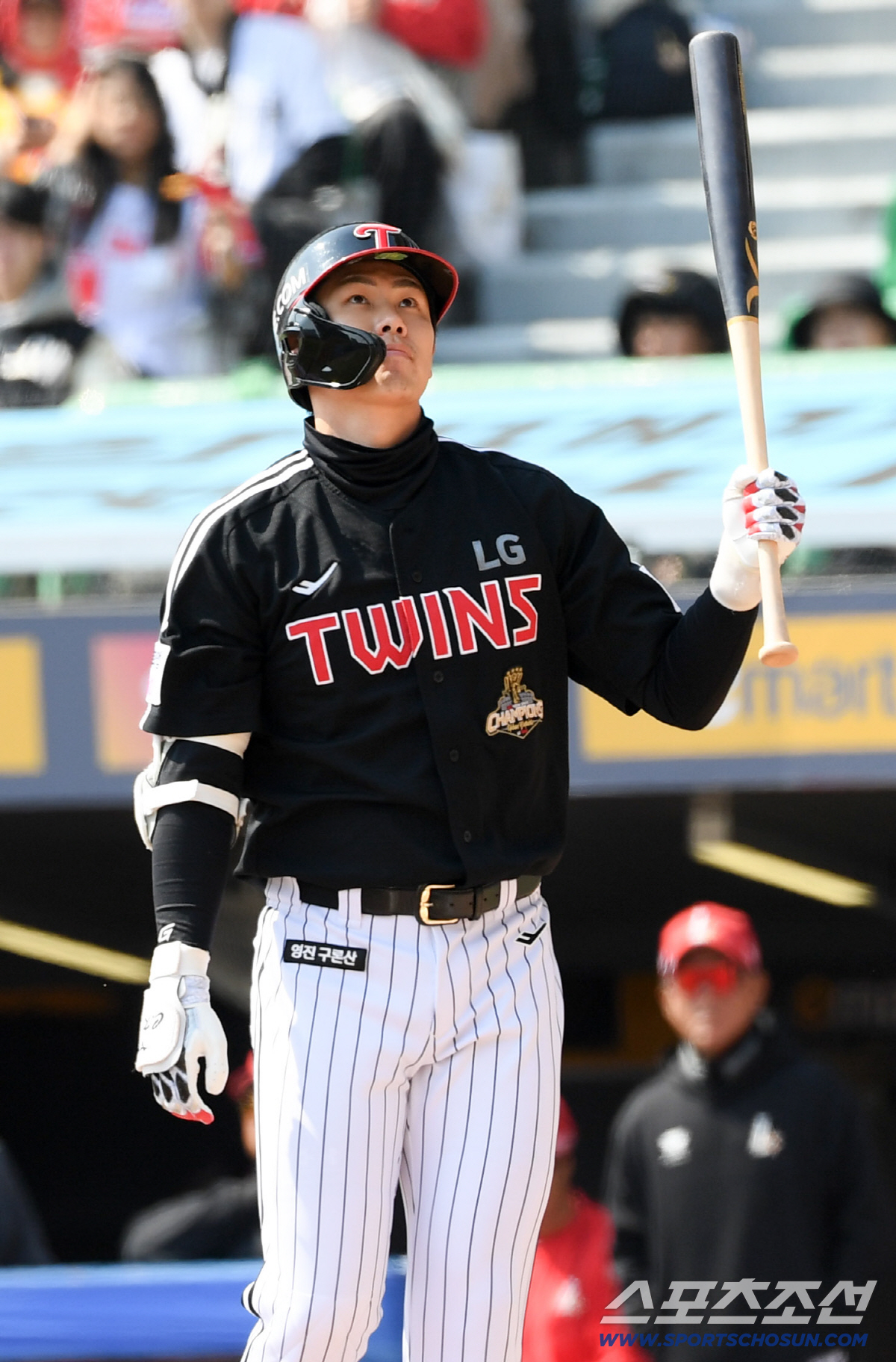 20일 인천SSG랜더스필드에서 열린 SSG 랜더스와 LG 트윈스의 시범경기. LG 홍창기가 삼진을 당하고 있다. 인천=박재만 기자 pjm@sportschosun.com/2026.03.20/