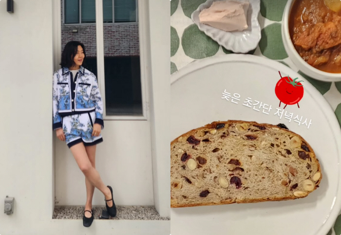 '44kg' 한혜연, 충격적인 초절식 식단..빵 한쪽에 채소수프 "초간단 저녁식사"