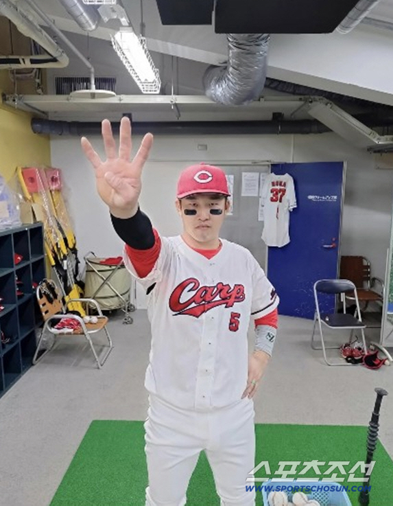 고조노는 지난해 타율 0.309, 0.365를 기록, 두 부문 1위를 했다. 사진캡처=히로시마 카프 SNS