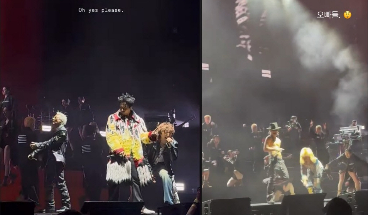 로제·리사, 코첼라서 얼굴 맞댄 채 떼창…빅뱅 무대에 ‘찐팬 모드’