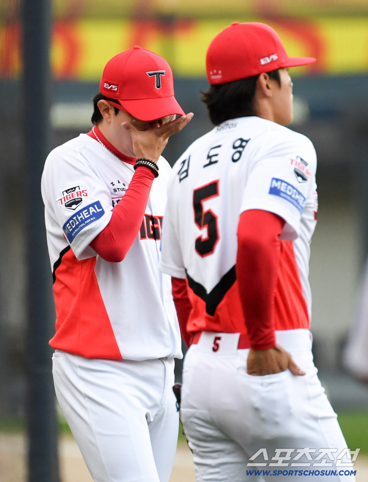 7일 광주 기아챔피언스필드에서 열린 KIA와 삼성의 경기. KIA 양현종이 숨을 고르고 있다. 광주=박재만 기자 pjm@sportschosun.com/2026.04.07/