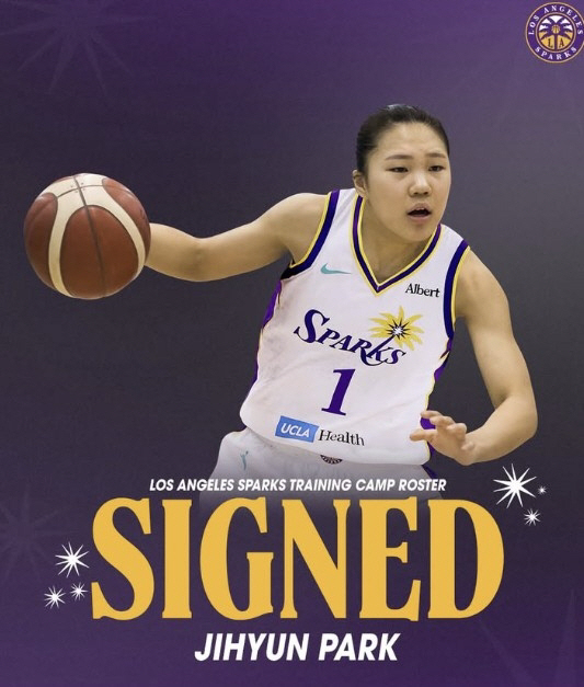 WNBA LA 스파크스가 인스타그램을 통해 박지현과의 계약을 발표했다. 사진출처=LA 스파크스 인스타그램