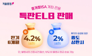 키움증권, 중개형ISA 전용 원금지급형 특판 ELB 판매