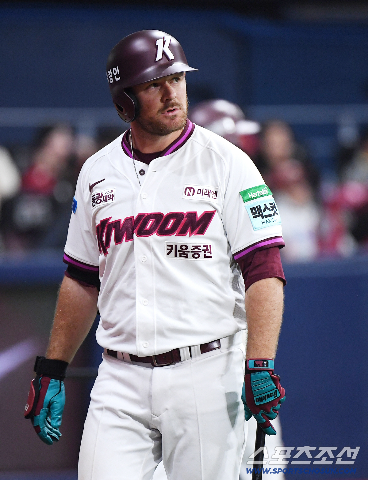 5일 서울 고척스카이돔에서 열린 LG-키움전. 7회말 1사 1, 2루 찬스에서 삼진을 당한 브룩스 정재근 기자 cjg@sportschosun.com/2026.4.5/