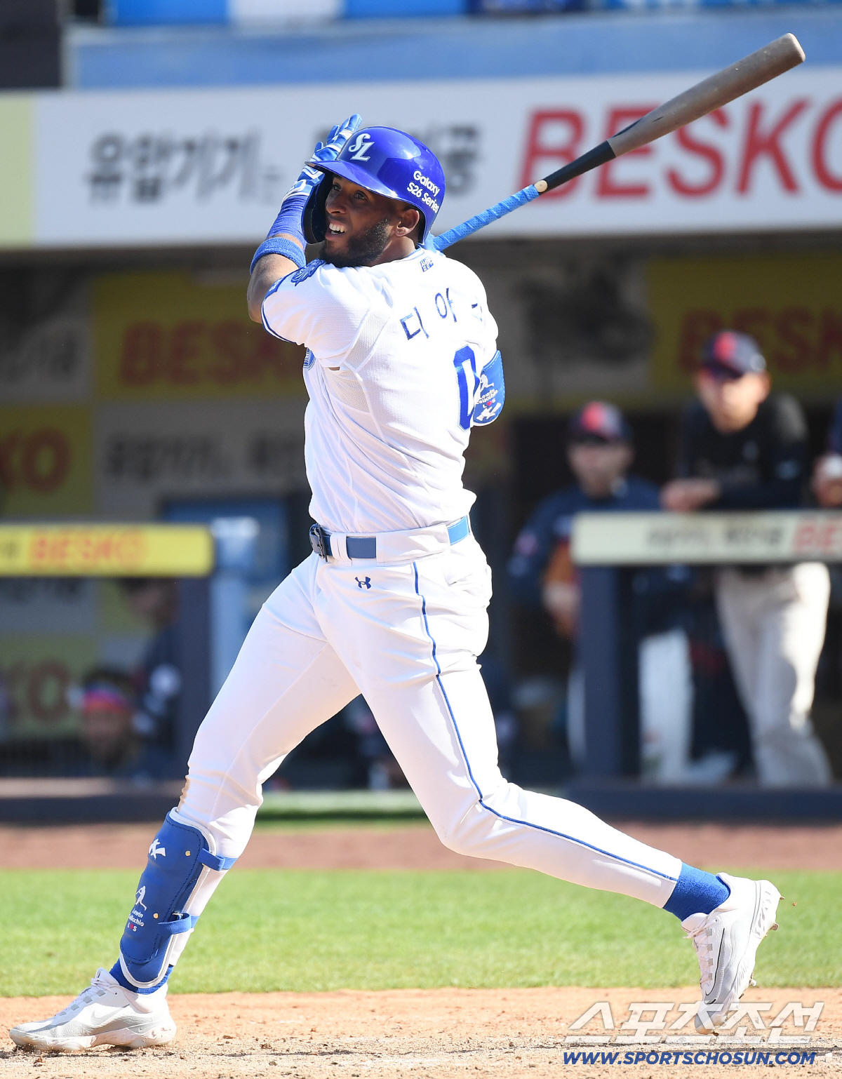 28일 대구 삼성라이온즈파크에서 열리는 삼성과 롯데의 개막전 경기. 타격하는 삼성 디아즈. 대구=송정헌 기자 songs@sportschosun.com/2026.03.28/