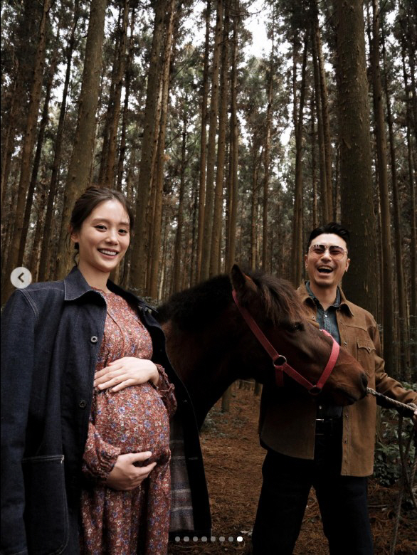 이시언♥서지승, 영화 같은 만삭화보의 반전…"포토샵 감사합니다"