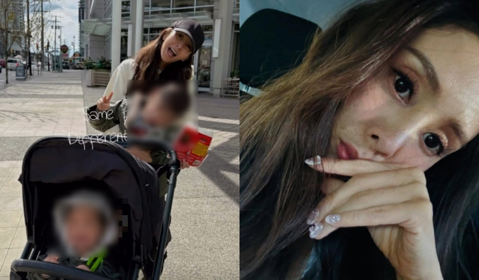 '성매매 논란 후 잠적' 지나, 이번엔 아이 안고 유모차까지…결혼-출산설 확산