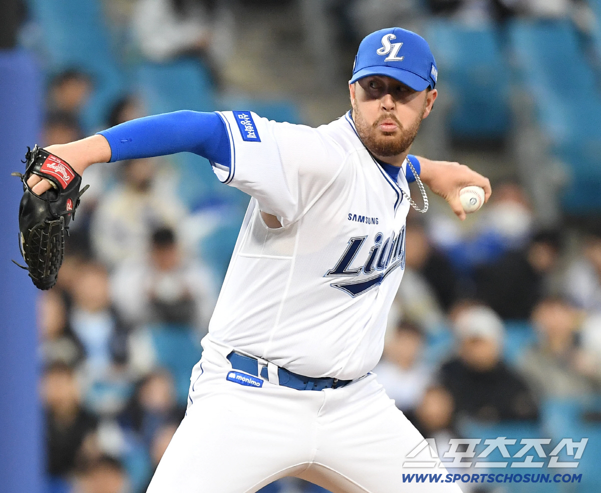 31일 대구 삼성라이온즈파크에서 열린 삼성과 두산의 경기. 선발 투구하고 있는 삼성 오러클린. 대구=송정헌 기자 songs@sportschosun.com/2026.03.31/