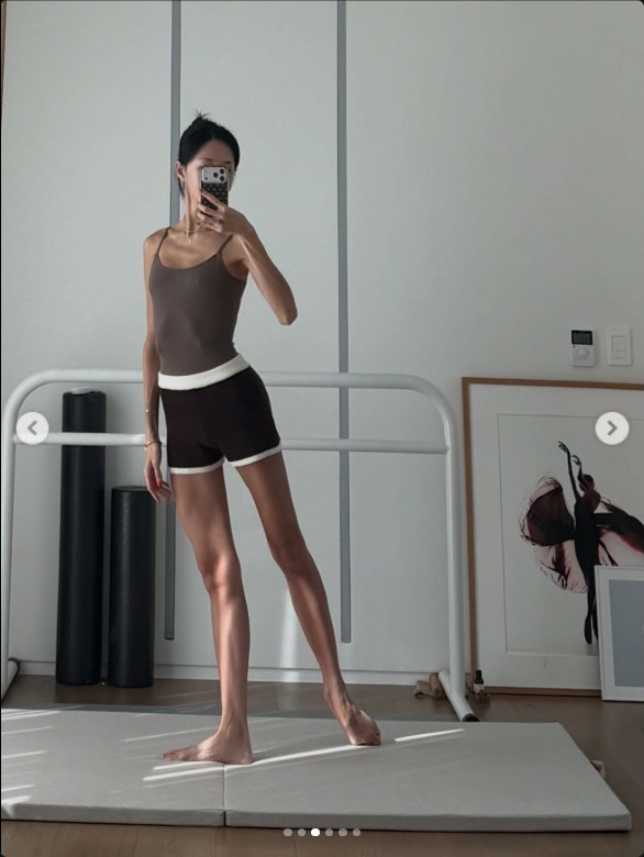 '엄태웅♥' 윤혜진, 극한의 뼈마름 속 '선명한 11자 복근'…"해야지 뭐"