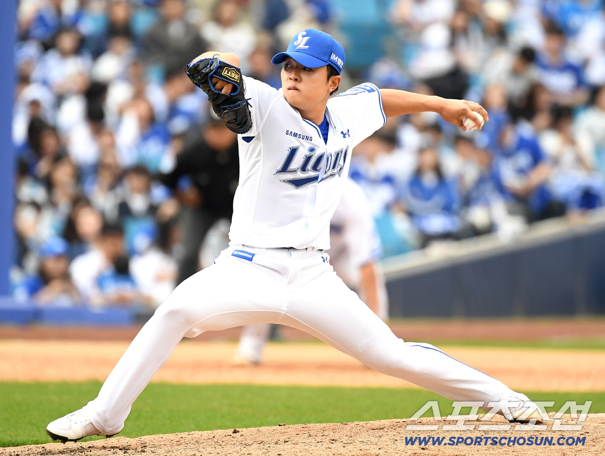 29일 대구 삼성라이온즈파크에서 열린 삼성과 롯데의 경기. 투구하고 있는 삼성 이승민. 대구=송정헌 기자 songs@sportschosun.com/2026.03.29/