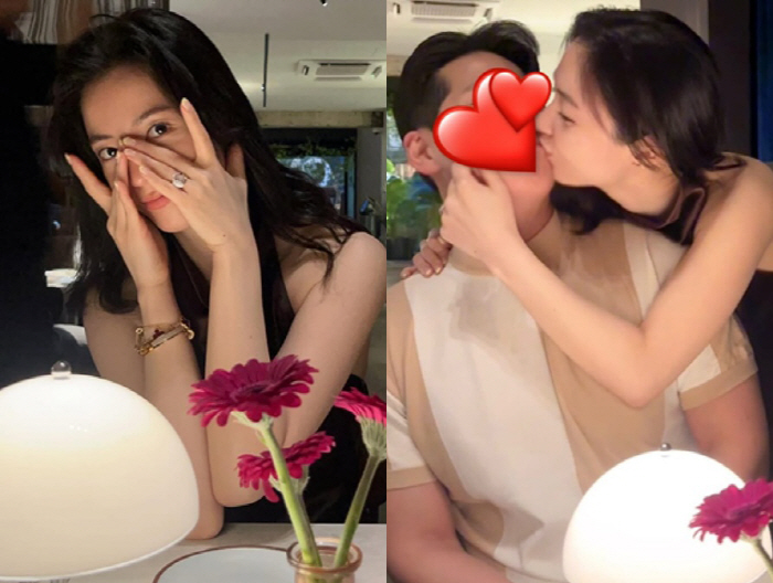 '9월 결혼' 류화영, '초대형 다이아' 프러포즈 받았다..뽀뽀 인증샷까지 공개