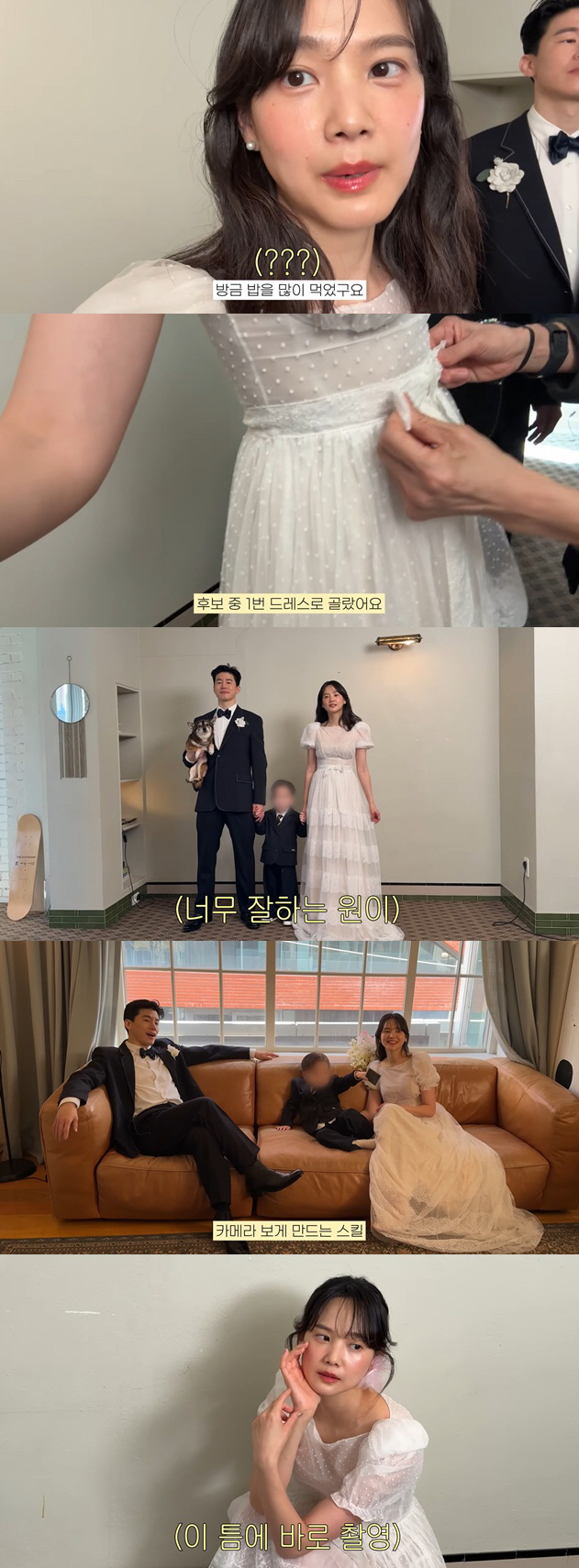 '김무열♥' 윤승아, 7kg 늘어도 '허리 한줌'..11년만 웨딩드레스 자태