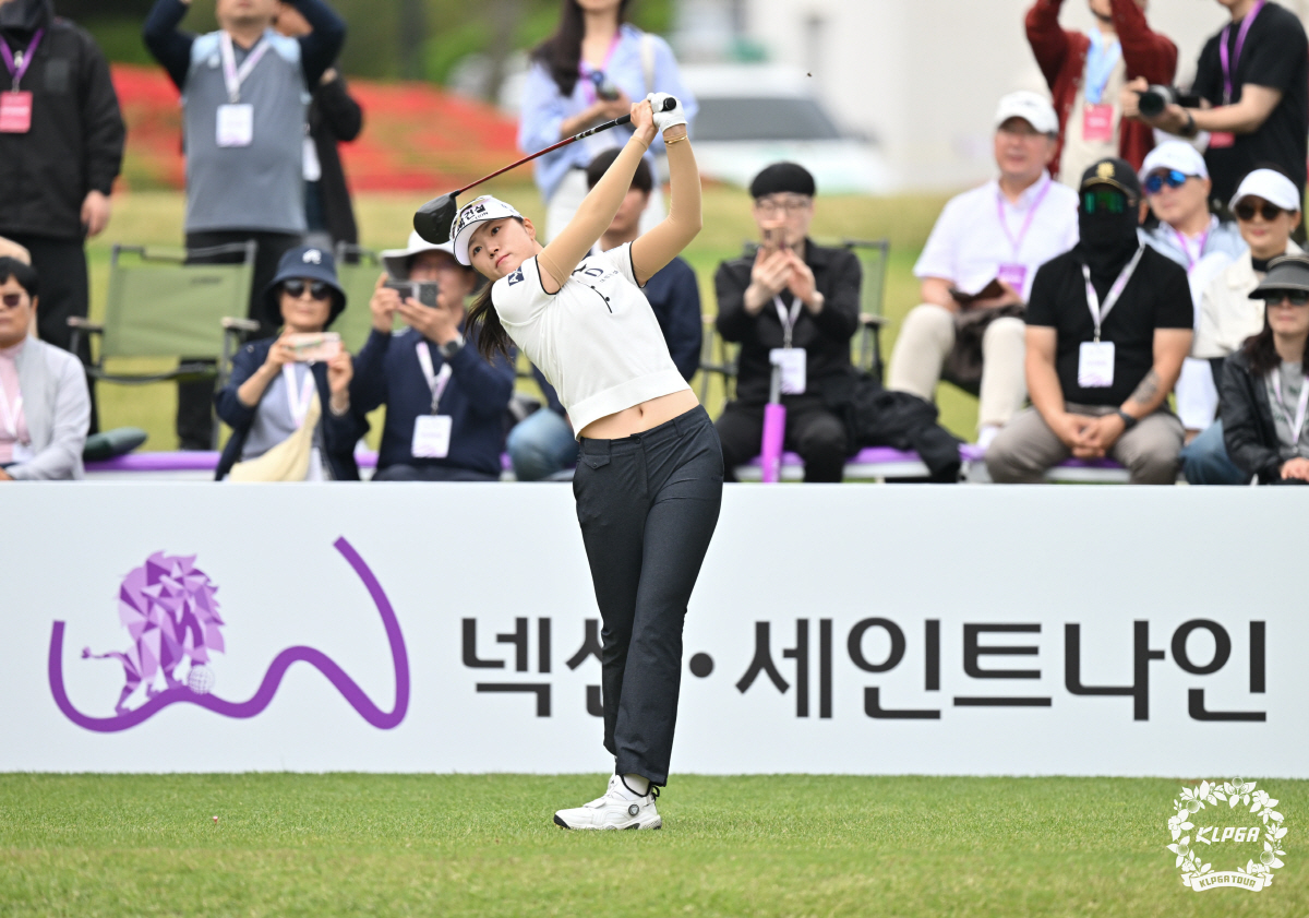 김민선7 넥센세인트나인 Masters 2026 3R 1번홀 티샷. 사진제공=KLPGA
