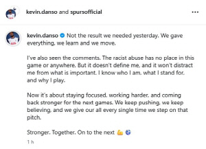 '극장골 빌미' 토트넘DF에 성난 팬, 인종차별 SNS 융단폭격 '충격'→