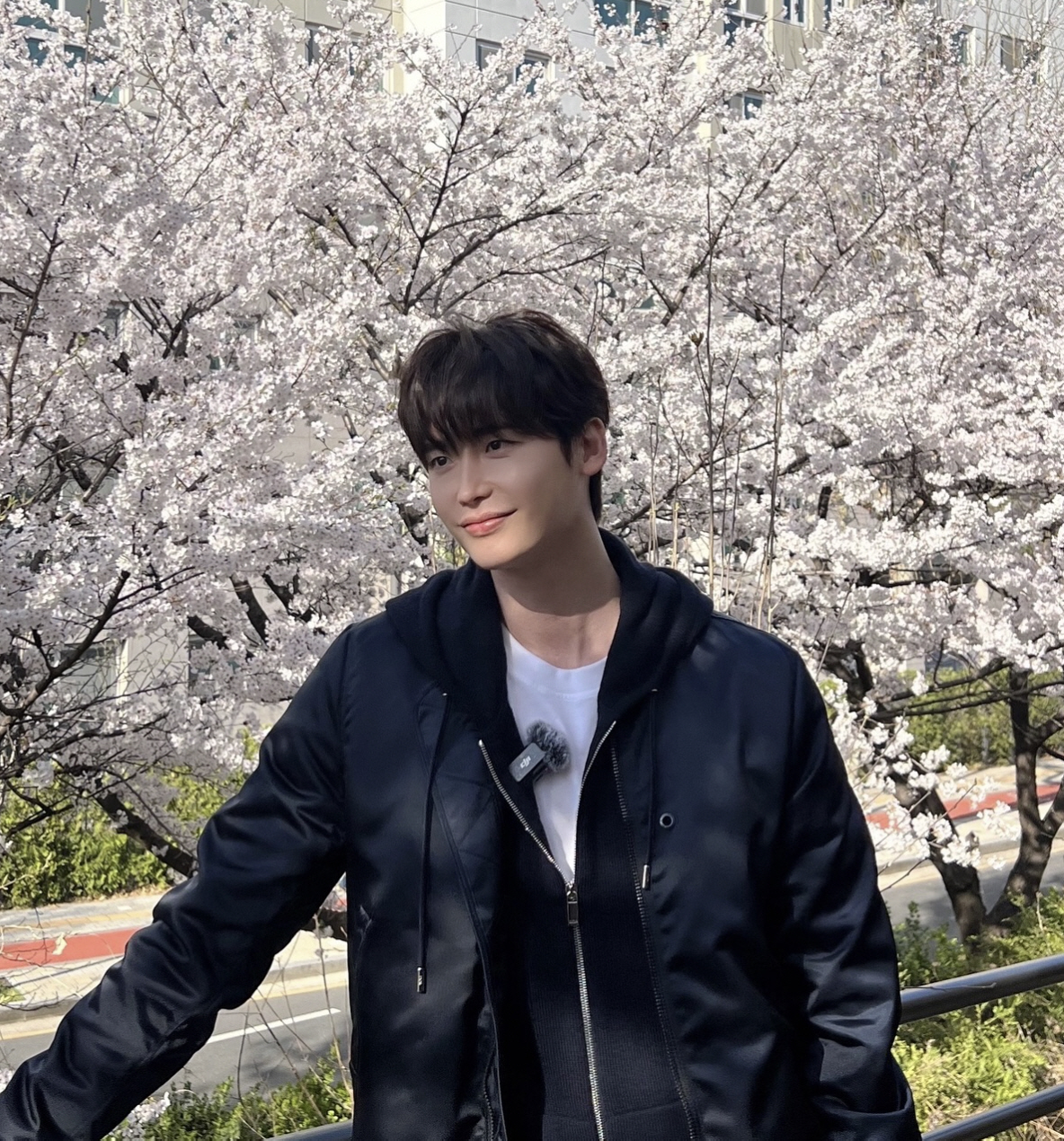 아이유♥가 찍어줬나..이종석, 벚꽃 아래 하트+꽃받침 '남친짤 대방출'