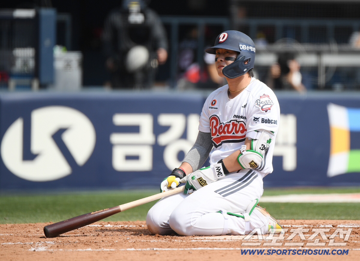 19일 서울 잠실구장에서 열린 KIA-두산전. 2회말 2사 3루 박찬호가 양현종에게 삼진을 당하고 있다. 잠실=정재근 기자 cjg@sportschosun.com/2026.4.19/