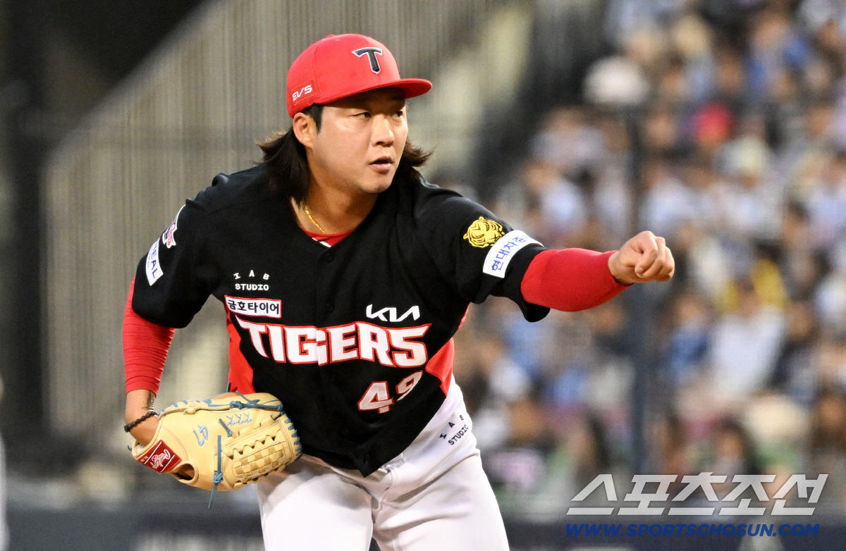 18일 잠실구장에서 열린 두산과 KIA의 경기. KIA 김범수가 역투하고 있다. 잠실=박재만 기자 pjm@sportschosun.com/2026.04.18/