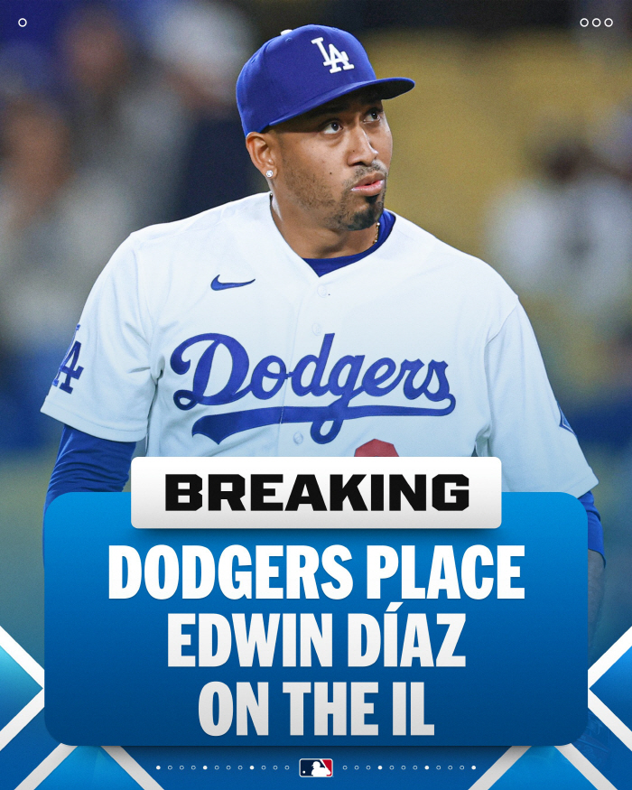 이럴 수가! 디아즈 장기 결장 확정 "고민 많다" 로버츠 감독의 고백…LAD 불펜 운용 골머리→마무리 후계자는 누구?