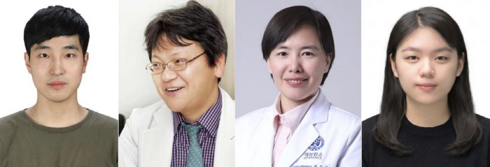 (왼쪽부터)연세대 의대 의생명시스템정보학교실 김태원 강사, 세브란스병원 신경과 이필휴 교수, 의생명시스템정보학교실 박유랑 교수, 인공지능융합대학 정다은 연구원.