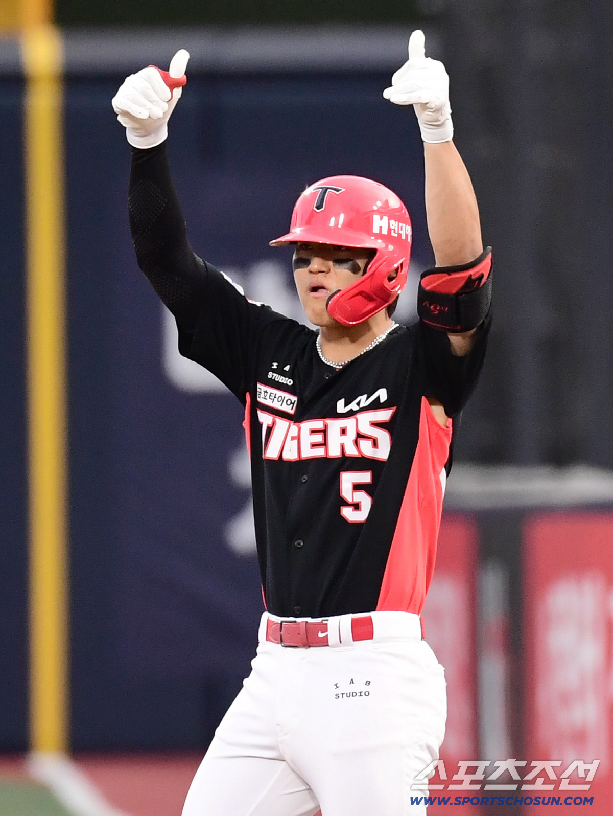 23일 수원 케이티위즈파크에서 열린 KT와 KIA의 경기. 1회 1타점 적시타 날린 KIA 김도영. 수원=송정헌 기자 songs@sportschosun.com/2026.04.23/