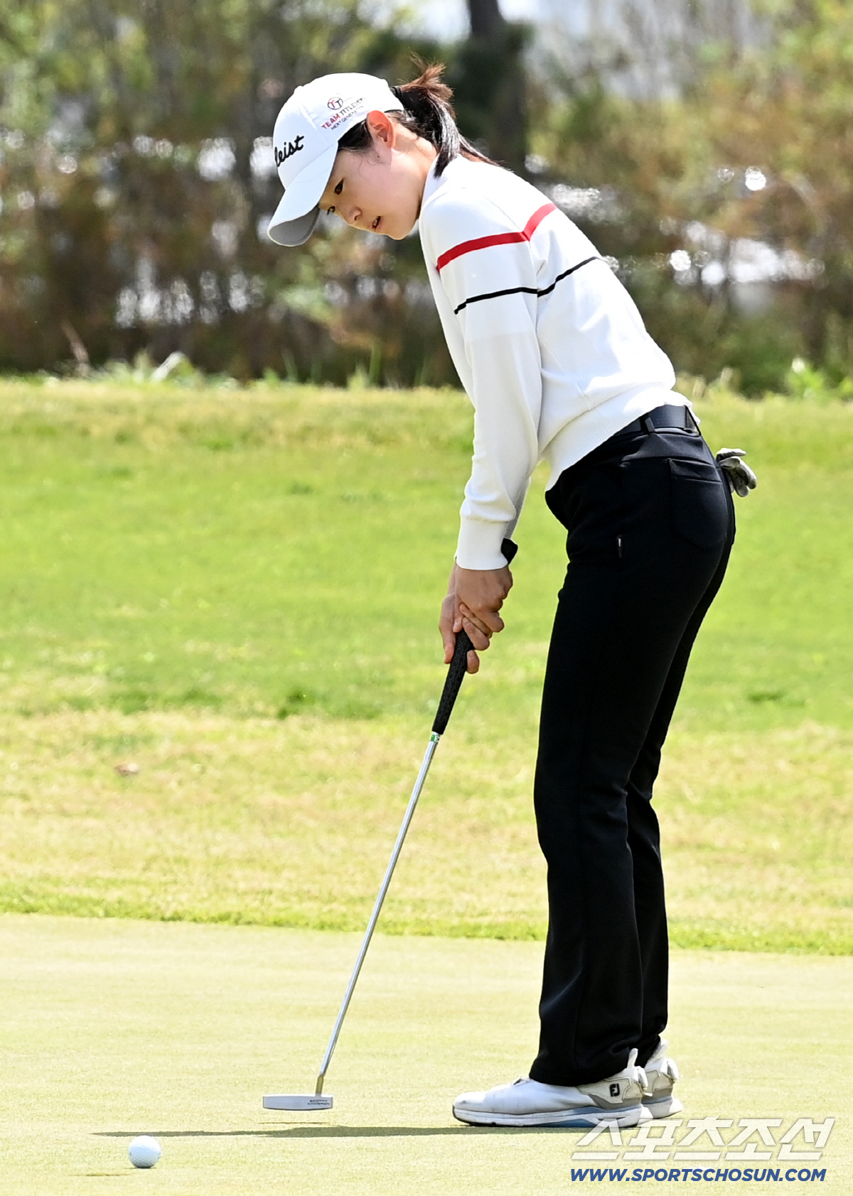 제37회 스포츠조선배 전국 중고등학생 골프대회가 24일 전북 군산CC에서 열렸다. 퍼팅을 하는 박조은(만경여자고)의 모습. 군산=허상욱 기자 wook@sportschosun.com/2026.04.24/