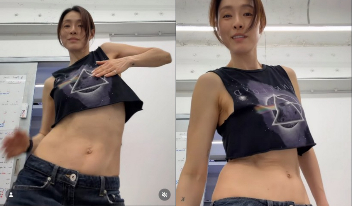 가희, 사무실서 나홀로 ‘아찔’ 복근 노출하며 춤판…군살 제로 탄탄 복근 깜짝