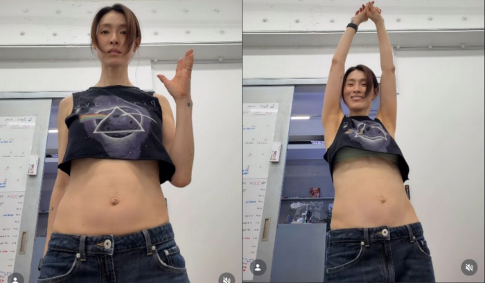 가희, 사무실서 나홀로 ‘아찔’ 복근 노출하며 춤판…군살 제로 탄탄 복근 깜짝