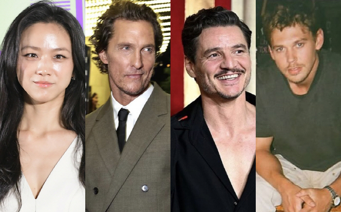 왼쪽부터 탕웨이(스포츠조선), 매튜 맥커너히(인스타그램), 페드로 파스칼(인스타그램) 오스틴 버틀러(인스타그램)