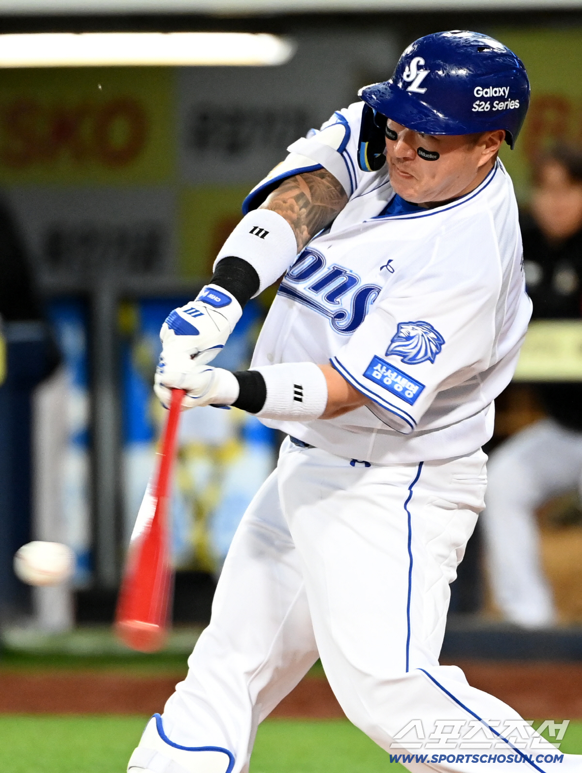 22일 대구삼성라이온즈파크에서 열린 SSG와 삼성의 경기. 4회말 최형우가 안타를 치고 있다. 대구=허상욱 기자 wook@sportschosun.com/2026.04.22/