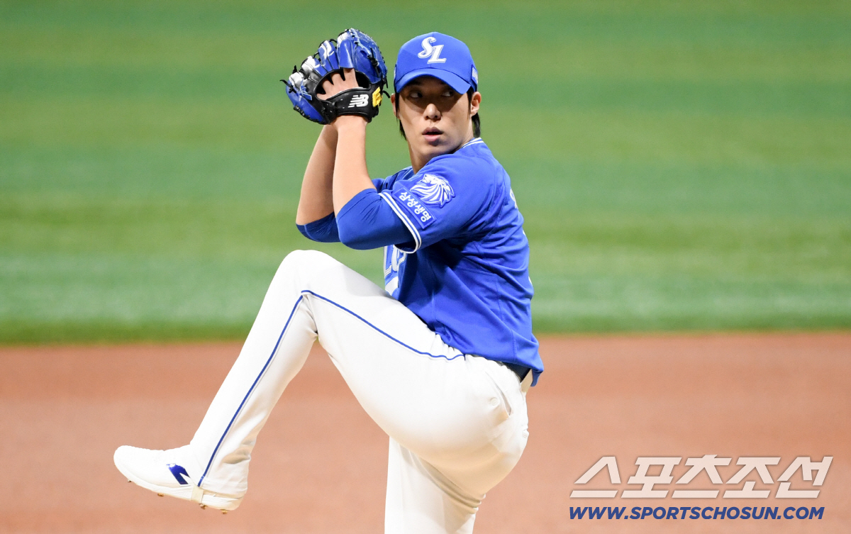 25일 서울 고척스카이돔에서 열린 키움과 삼성의 경기. 삼성 원태인이 역투하고 있다. 고척=박재만 기자 pjm@sportschosun.com/2026.04.25/