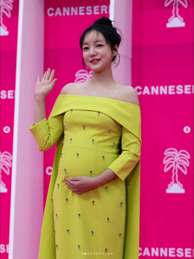 '김기리♥' 문지인, 임신 중 칸 핑크카펫 입성 "생명이와 무사히 다녀왔어요"