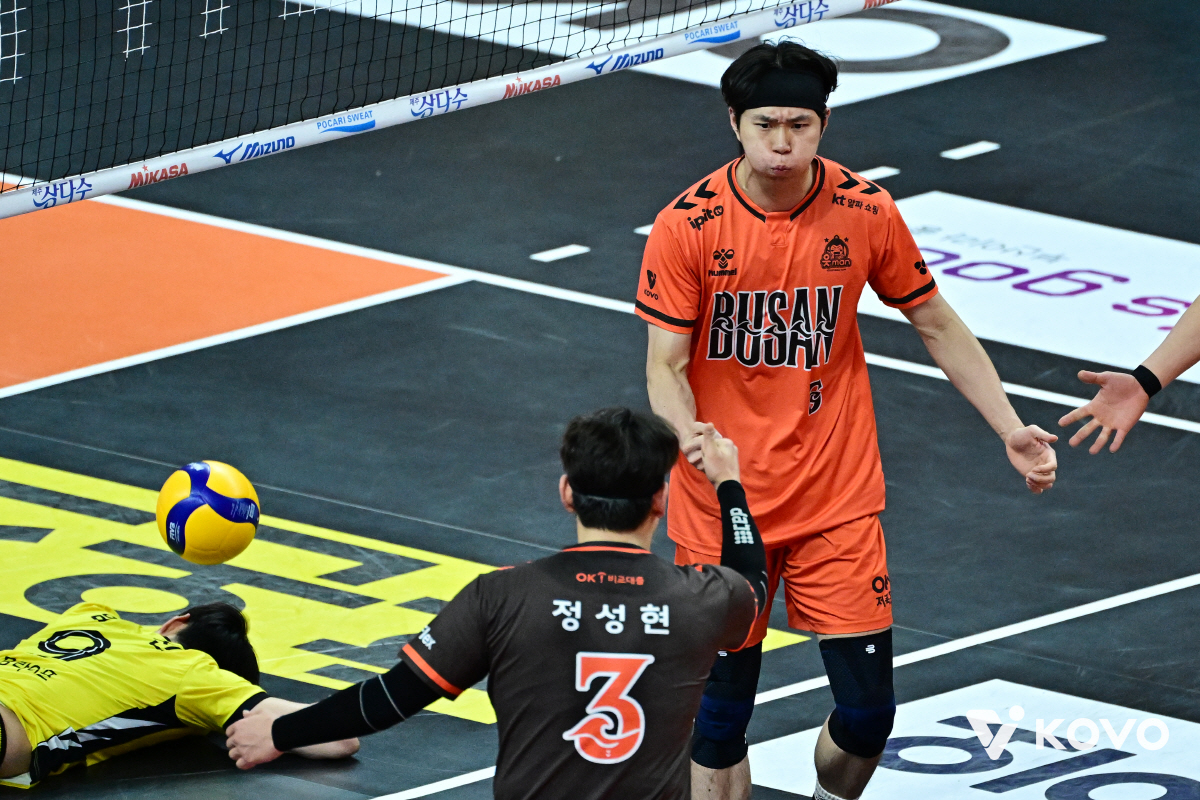 OK저축은행 이민규의 환호. 사진제공=KOVO