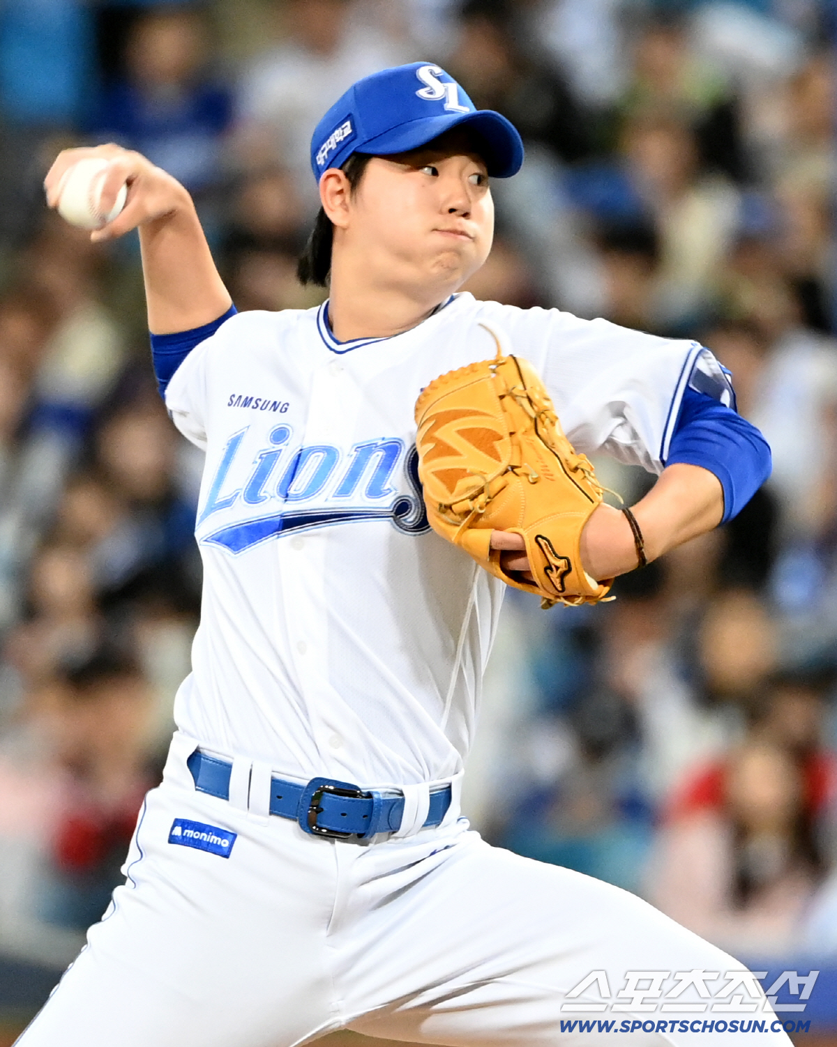 21일 대구삼성라이온즈파크에서 열린 SSG와 삼성의 경기. 삼성 장찬희가 역투하고 있다. 대구=허상욱 기자 wook@sportschosun.com/2026.04.21/