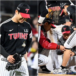 '다치면 안 돼' 우강훈 위해 무릎 꿇은 김광삼 코치, 유니폼 걷어올리며 직접 상태 점검…그 결과는[수원 현장]