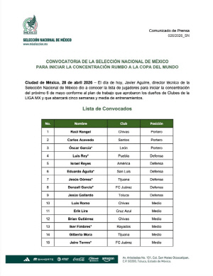 [오피셜] '홍명보호 잡으러 간다' 멕시코 파격 결단, 국대 명단 발표...국내파 '40일' 훈련 진행 '주전급 자원 대거 포함'