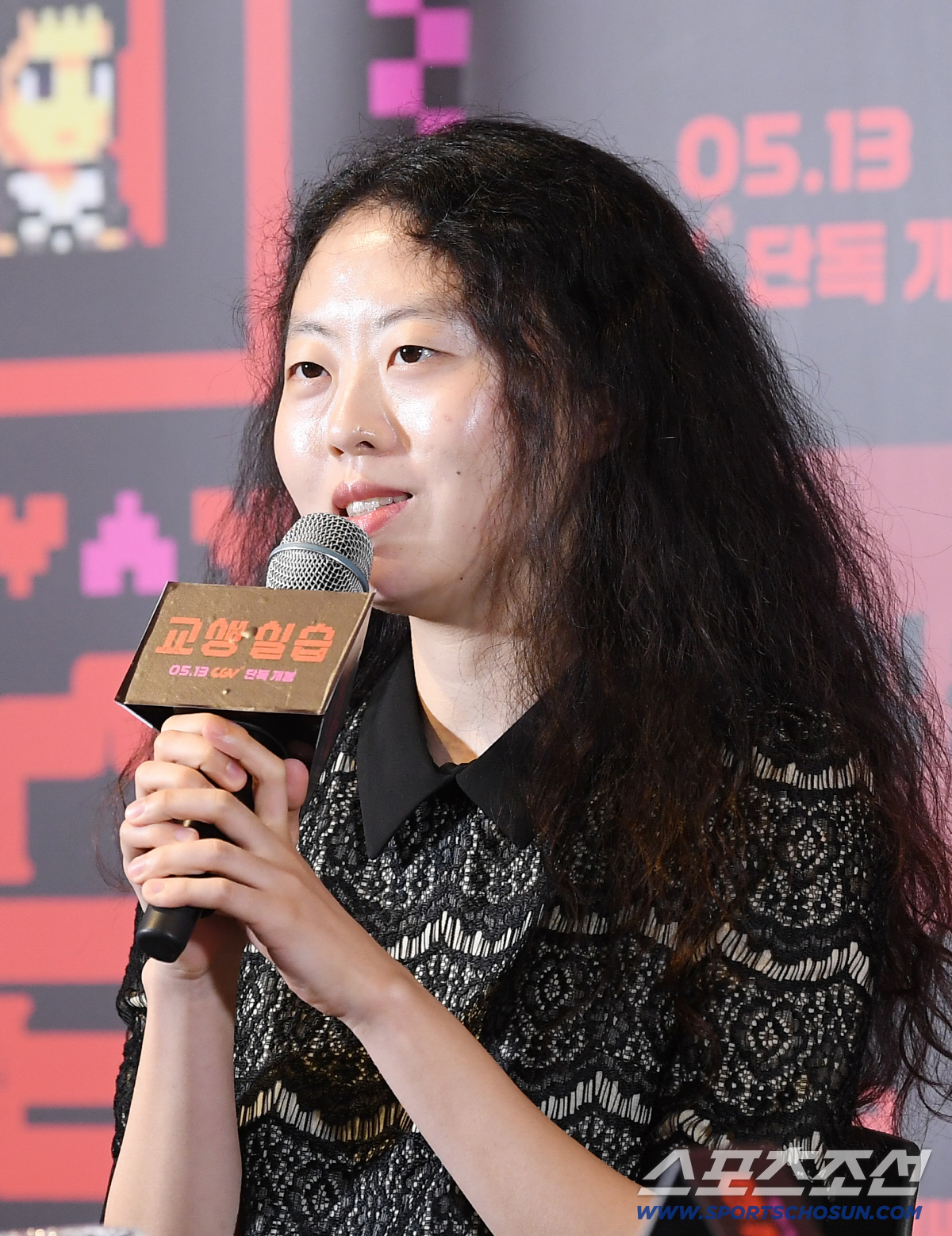 영화 '교생실습' 시사회가 29일 오후 서울 용산CGV에서 열렸다. 이화원이 질문에 답하고 있다. 정재근 기자 cjg@sportschosun.com/2026.4.29/