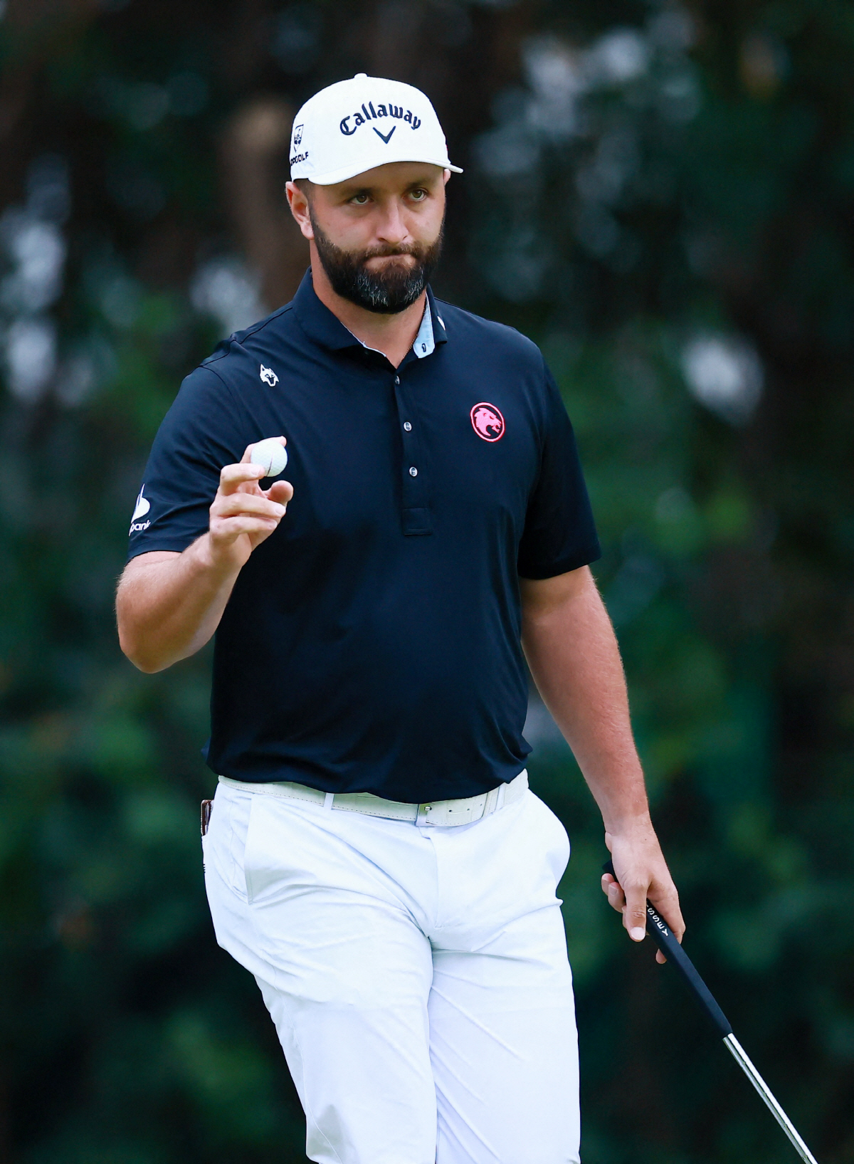 Golf - LIV Golf Mexico - Club de Golf Chapultepec, Mexico City, Mexico - April 19, 2026 Legion XIII's Jon Rahm reacts during the fourth round REUTERS/Eloisa Sanchez