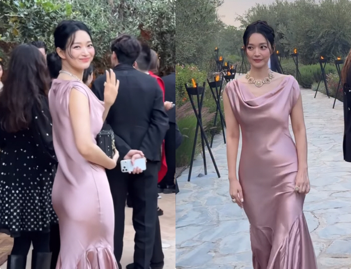 '김우빈♥' 신민아, 골반 미인의 완벽한 드레스핏..환상적 뒤태