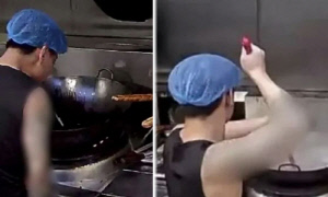 음식 조리 중 냄비에 침 뱉고 빗자루로 닦고…프랜차이즈 식당 '공분'