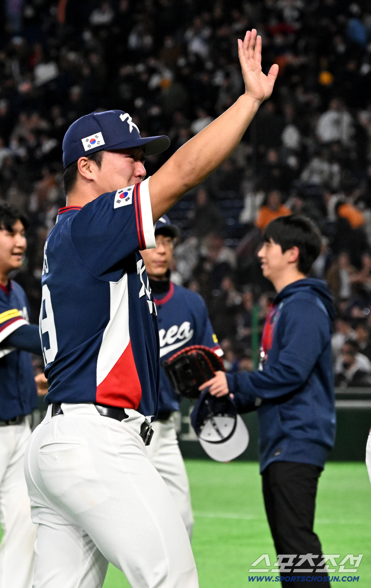 일본 도쿄돔에서 열린 WBC(월드베이스볼클래식) 한국과 호주의 경기, 한국이 승리하며 8강행을 확정했다. 고우석이 눈물을 흘리고 있다. 도쿄(일본)=허상욱 기자 wook@sportschosun.com/2026.03.09/
