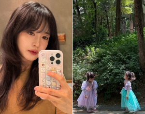 성유리, 쌍둥이 딸 너무 다르게 생겼다더니..드레스 취향도 달라
