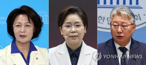 6·3 지방선거 경기도지사 후보로 나서는 더불어민주당 추미애, 국민의힘 양향자, 개혁신당 조응천 후보. [연합뉴스 자료사진] [촬영 배재만,황광모]