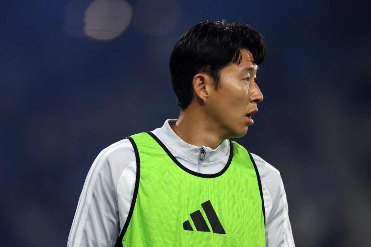 SAN DIEGO, CALIFORNIA - MAY 02: Son Heung-Min #7 of Los Angeles FC warms up during the MLS match between San Diego FC and Los Angeles Football Club at Snapdragon Stadium on May 02, 2026 in San Diego, California. Luiza Moraes/Getty Images/AFP (Photo by Luiza Moraes / GETTY IMAGES NORTH AMERICA / Getty Images via AFP)