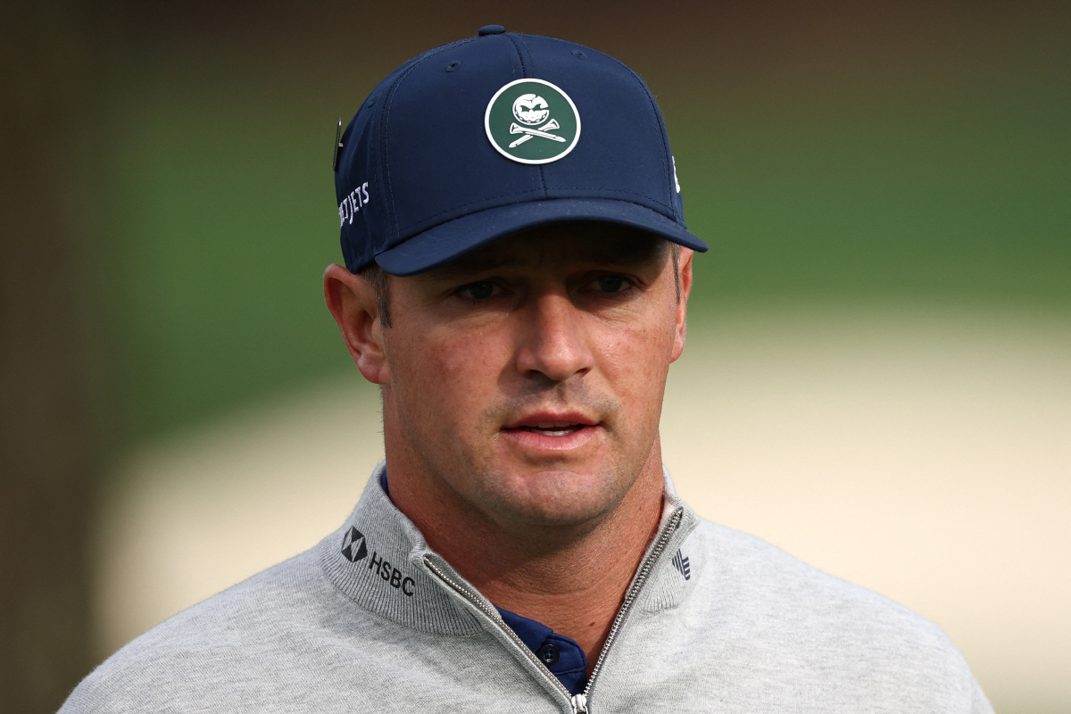 AUGUSTA, GEORGIA - APRIL 07: Bryson DeChambeau of the United States looks on while at the tournament practice area during a practice round prior to the 2026 Masters Tournament at Augusta National Golf Club on April 07, 2026 in Augusta, Georgia. Jared C. Tilton/Getty Images/AFP (Photo by Jared C. Tilton / GETTY IMAGES NORTH AMERICA / Getty Images via AFP)