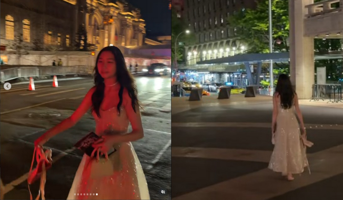 '최태원 회장♥' 김희영, 15세 딸 직접 공개...맨발로 뉴욕 도심 누볐다