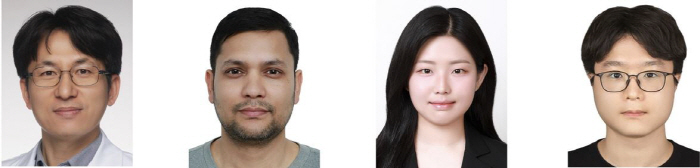 연세대학교 치과대학 구강생물학교실 (왼쪽부터)김기우 교수, 리잘 산토스 교수, 양동주 교수, 유상희 대학원생