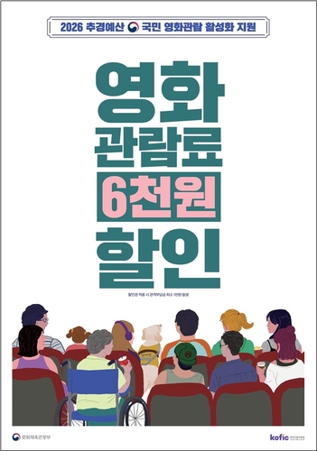 영화 6천원 할인권 225만장 배포…13일부터 1인 2매