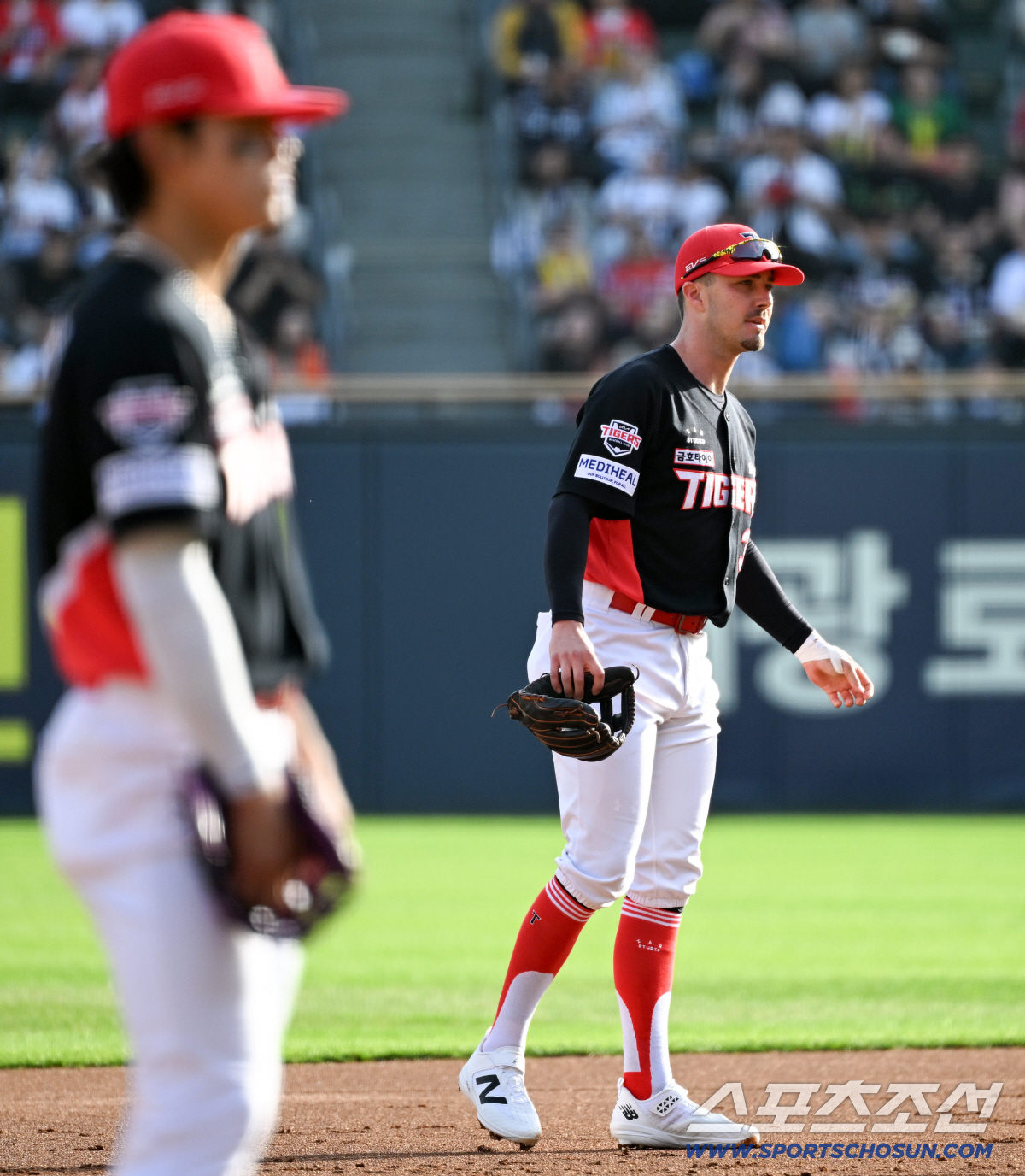 18일 잠실구장에서 열린 두산과 KIA의 경기. KIA 데일이 숨을 고르고 있다. 잠실=박재만 기자 pjm@sportschosun.com/2026.04.18/